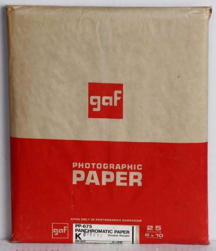 GAF PANCHROMATIC PAPER (PP-675)Double Weight K 25-8x10 shts very outdated sealed