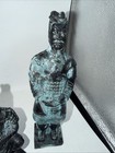 Vintage Asian Warrior Figurines Pair Bronze Finish Terracotta Army Style — photo 4