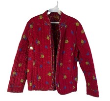 Vintage 90s Ditsy Calico Floral Quilt Coat Quilted Jacket Cottagecore Small
