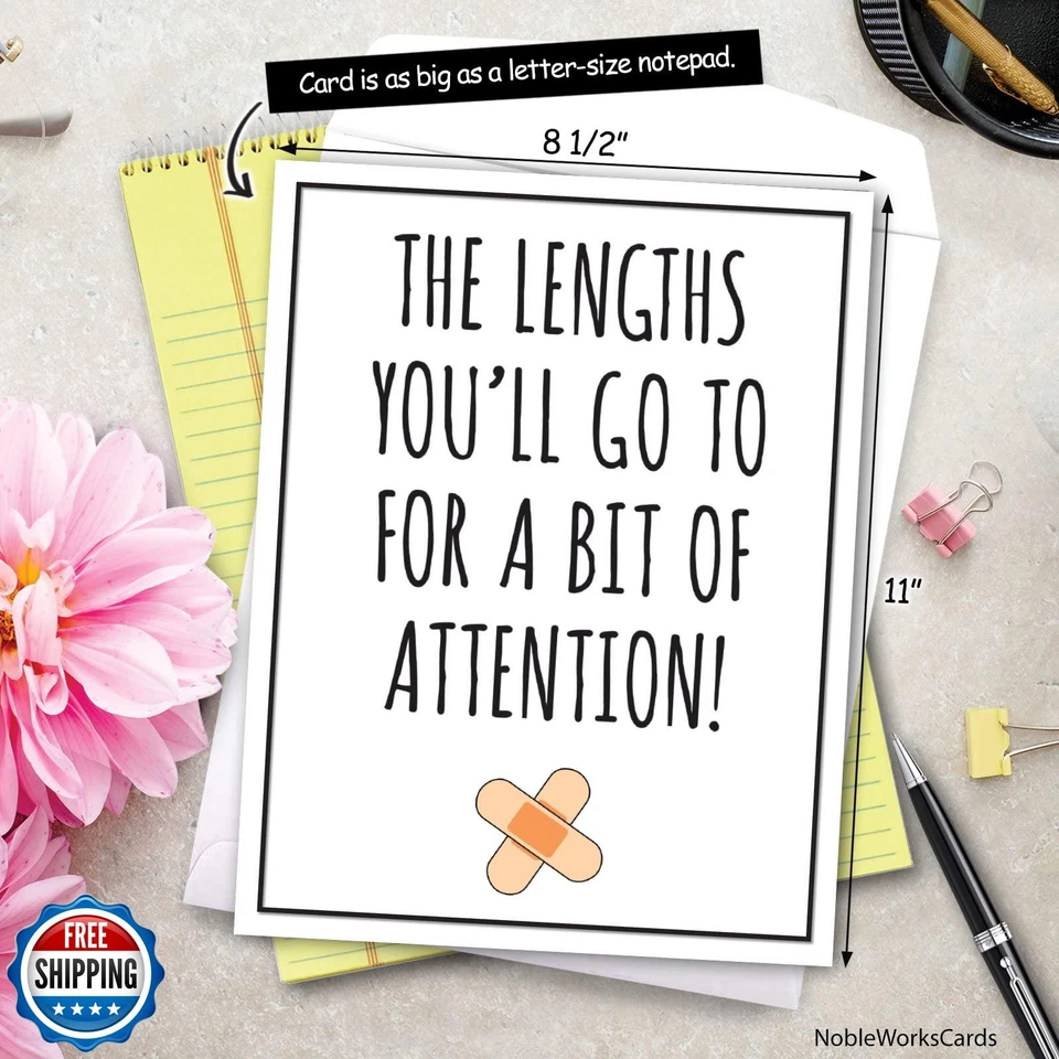 NobleWorks - Jumbo Funny Get Well Greeting Card 8.5 x 11 Inch with Envelope ( - Image 4 of 4