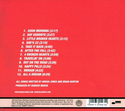 NORAH JONES - LITTLE BROKEN HEARTS [DIGIPAK] NEW CD