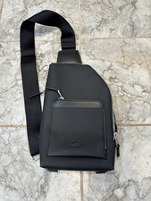 Tracolla Lacoste Chantaco in pelle piqué con zip