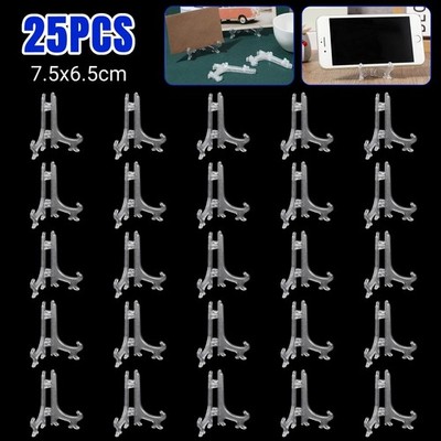 25Pcs 3'' Small Easel Display Stand Plate Holder for Photo Dish Foldable Bracket