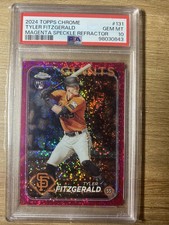 2024 Topps Chrome - Tyler Fitzgerald #131 Magenta Speckle Refractor /350 (RC)