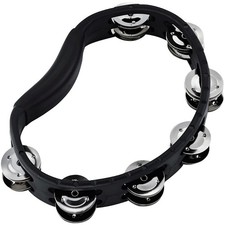 Handheld Guiro Tambourine with Double Row Steel Jingles