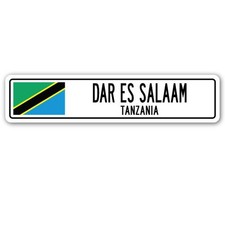 DAR ES SALAAM TANZANIA Street Sign Tanzanian flag city country road gift