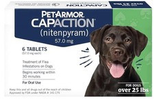 6 Tablets PetArmor Oral Flea Medication Pills For Dogs Medium Large Dog