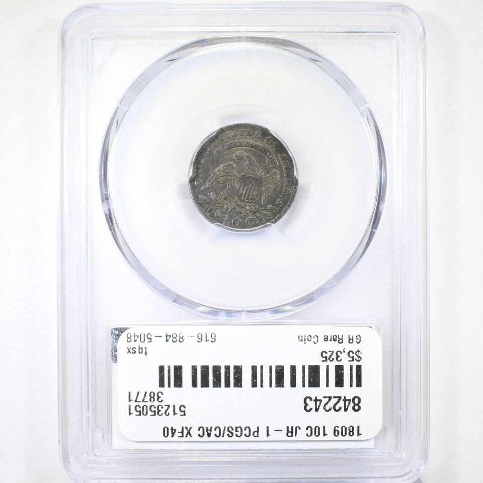 1809 10C JR-1 PCGS/CAC XF40 - Capped Bust Dime - Image 2 of 4