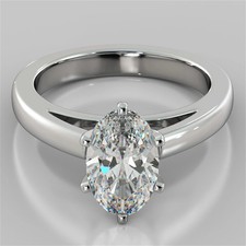 Lab-Created 2.50 Ct Oval Cut VVS1 Diamond Engagement Ring 14K White Gold FN