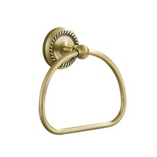 Antique Brass Towel Ring, Brushed Brass Hand Towel Holder, Heavy-Duty Wall-Mo...