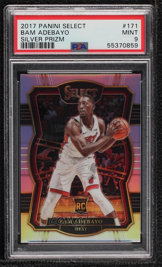 2017 Select Premier Level Silver Prizm Bam Adebayo #171 PSA 9 MINT Rookie RC 9k1