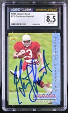 Garrison Hearst Signed 1993 Upper Deck Rookie Card #23 CGC 8.5 JSA 9 Auto