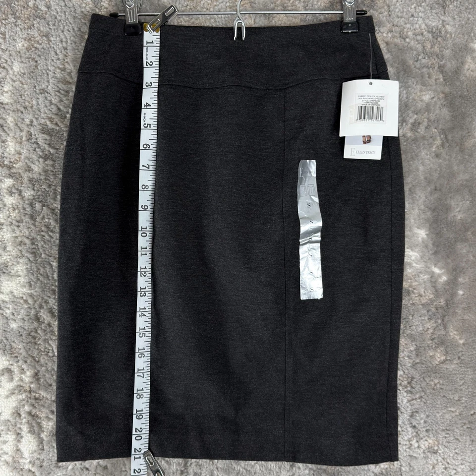 NUEVA Mini Falda Lápiz Ellen Tracy Talla S Elastizada Gris Informal Pull On Foto 2 de 4