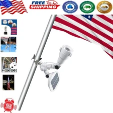 Weatherproof Solar-Powered Flagpole Light: 145 Lumens for Nighttime Display