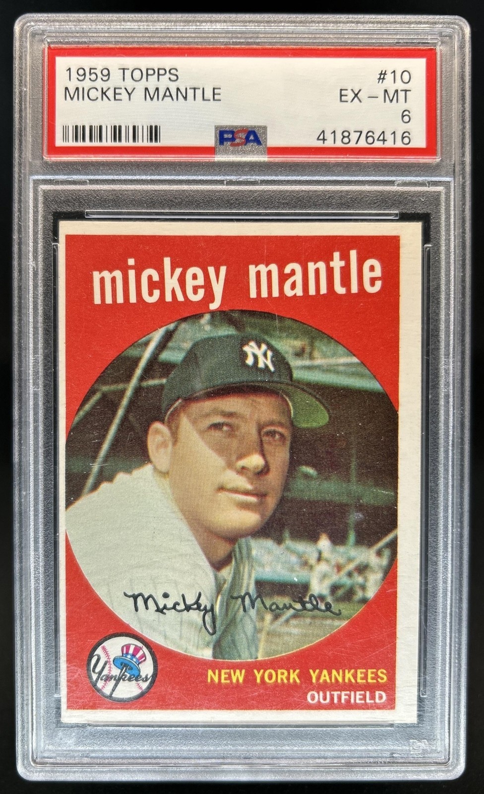 1959 Topps Mickey Mantle #10 New York Yankees PSA 6