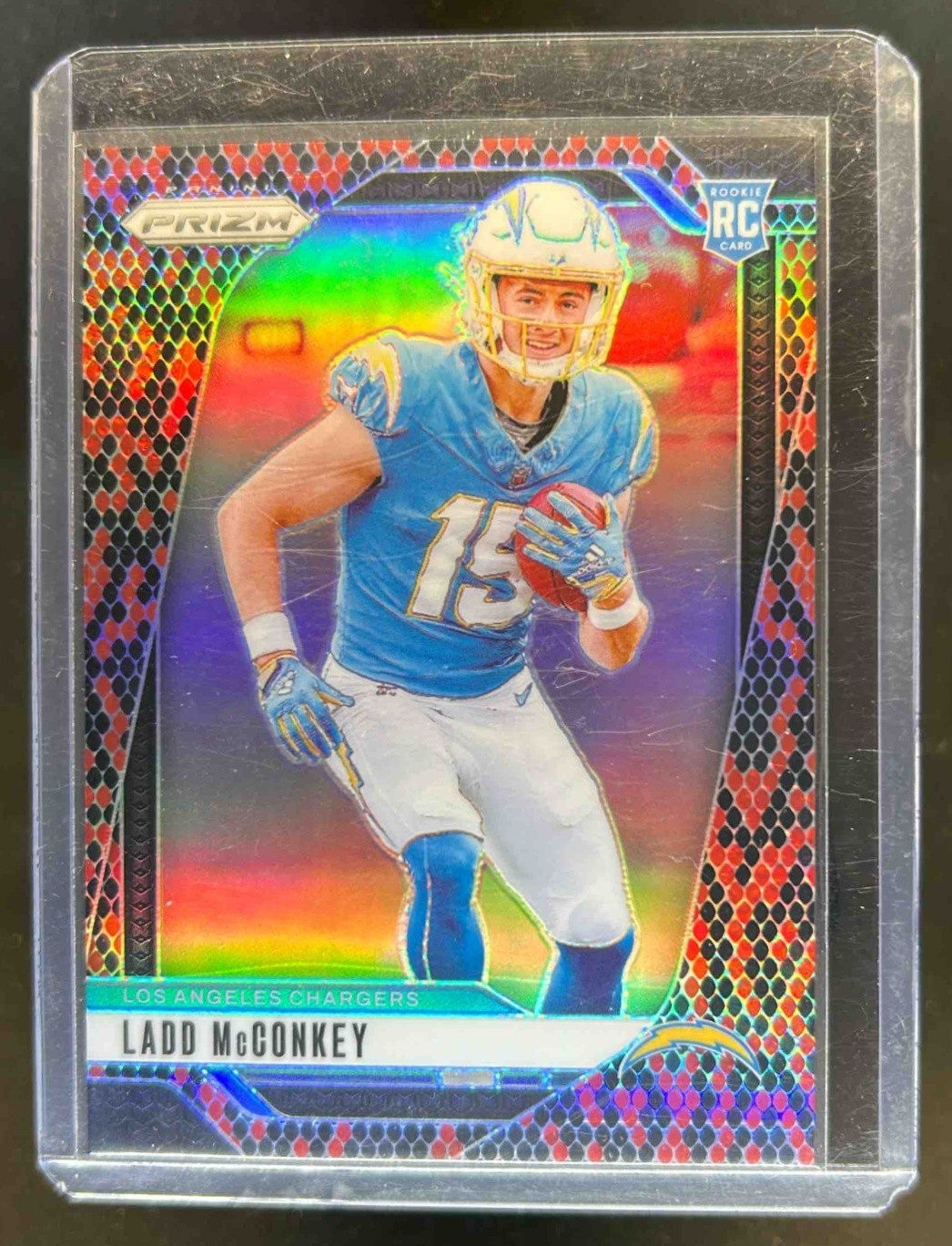 2024 Prizm Ladd McConkey RC Snakeskin Rookie #365 Chargers