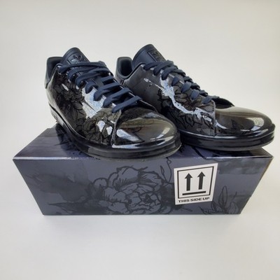 Adidas Stan Smith Chinese Porcelain Candid Roses Black Sneakers Sz