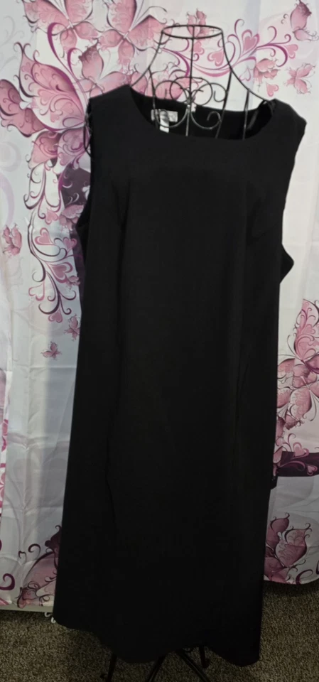 Vestido Dressbarn Feminino Preto Sem Mangas Tamanho 18 Zíper Traseiro Ótima Peça Base - Imagem 3 de 4