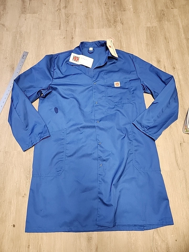 Abrigo de laboratorio Kvaener Logo vintage cuerno azul frente a presión para hombre 58 (2XL) Foto 2 de 4