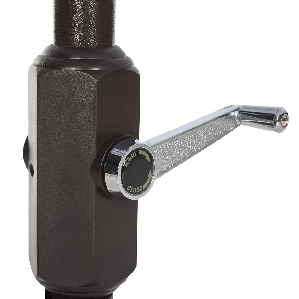 Paraguas de patio exterior de 7,5 pies, cuadrado, colección Iris, rayas azul marino y blanco, A... Foto 4 de 4