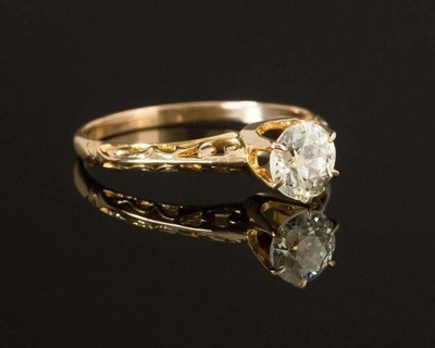 200 kt Rundschliff Lab Created Diamant Verlobungsring 14 K Gelbgold plattiert