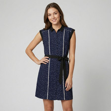 Jason Wu for Target Navy Polka Dot Sleeveless Collared Pleated Dress size M NWT