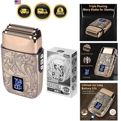 Electric Shaver for Men Close Shave Bald Head Razor Beard Trimmer 3-Speed