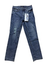 Simple Society Women’s Jeans denim Cropped Sz 3/26 Mid Wash  Distressed NWT