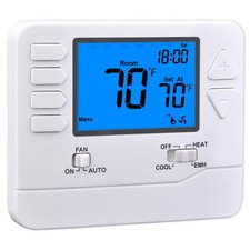 Non-Programmable Heat Pump Thermostat for Home up to 2 and 1 Cool