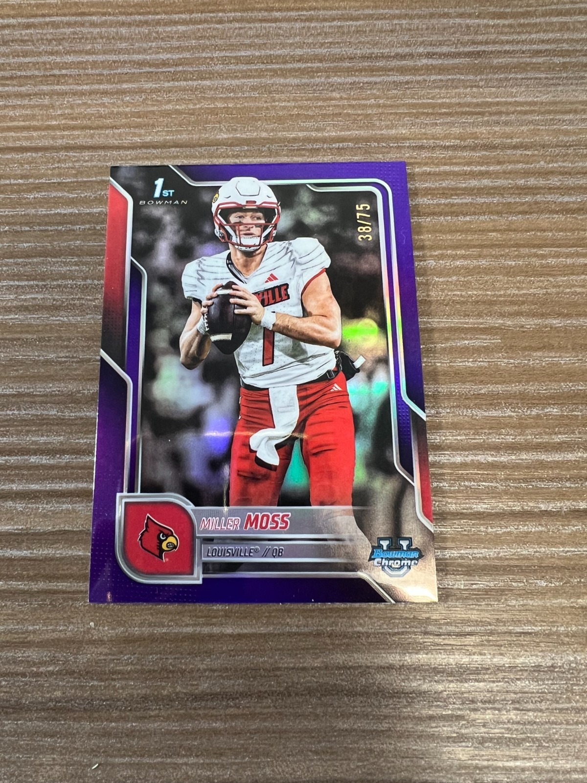2025 Bowman Chrome U Miller Moss #141 Purple Refractor /75 Louisville