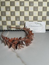 Chargances Rose Gold Leaf Bridal Headband Elegant Wedding Hairpiece Accessory