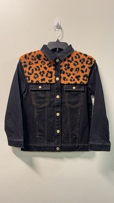 Kenzo Kids Leopard-Print Denim Jacket Kids Size 10A / Exclusive Edition