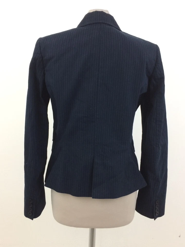 Paul Smith Women's Blazer Size UK 12 Navy Pin Stripe Floral Lining Short Used - Image 4 of 4