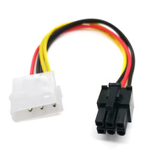 New Molex 4 Pin to 6 Pin PCI-Express Video Card Power Converter Adapter Cable US