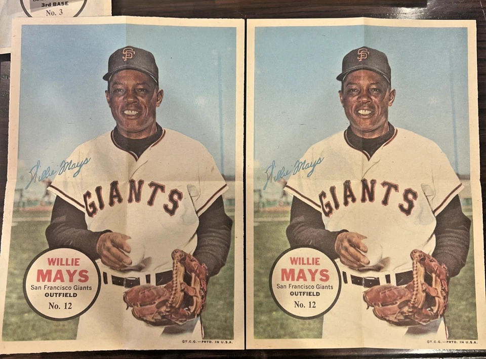 Lote de 33- 1967 Topps Pinups/Pósters de Béisbol - Mays, Clemente, McCovey - ¡RARO! Foto 2 de 4