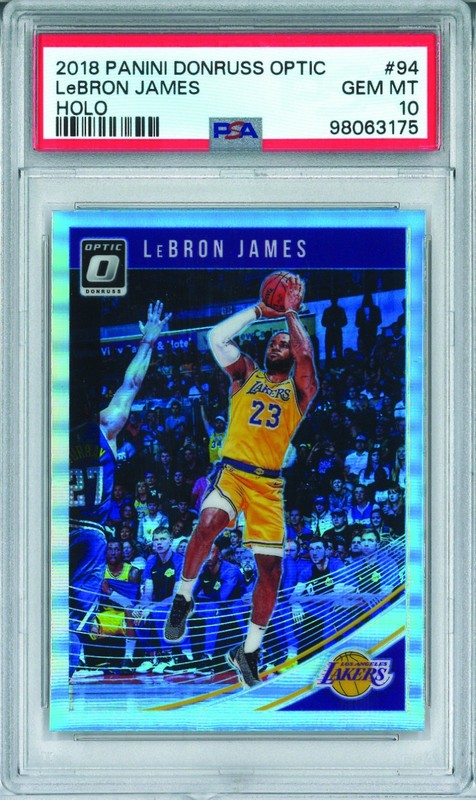 PSA 10 LEBRON JAMES 2018-19 DONRUSS OPTIC HOLO #94 GEM MINT LOW-POP SILVER PRIZM