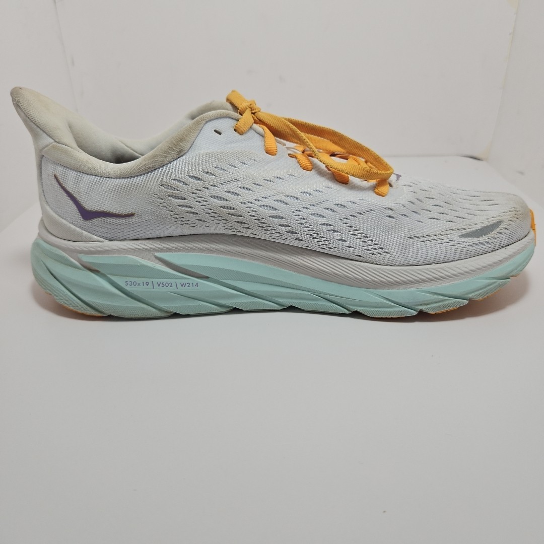Hoka One One Clifton 8. Women's Size 7.5b (UK 6 EU 39.5)  White And Blue. thumbnail 8