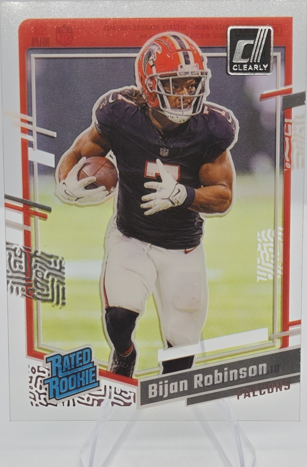 Panini 2023 Clearly Donruss Bijan Robinson Rated Rookie RC #53 Falcons Base
