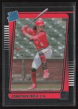 2021 Panini Clearly Donruss Rated Rookie Jonathan India #13 Reds