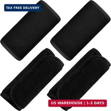 Riakrum 4 Pcs Baby Car Seat Belt Covers for Kids,Black,5.7 X 2.6 Inch