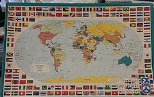 Vintage 1992 World Map 1000 Pc Puzzle F X Schmid 26.5 x 17.25 Inches No. 98134