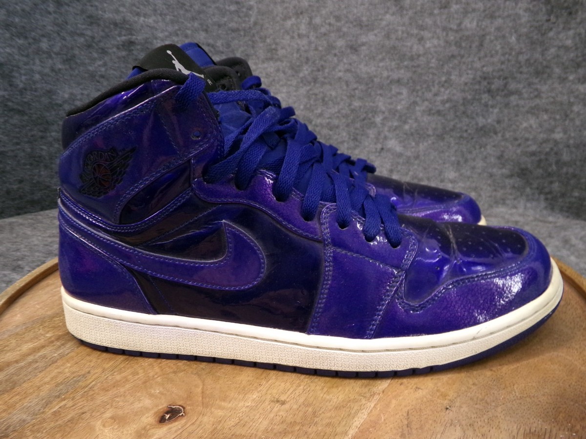 Nike Air Jordan 1 Retro High Deep Royal Blue Patent Mens Size 11.5 