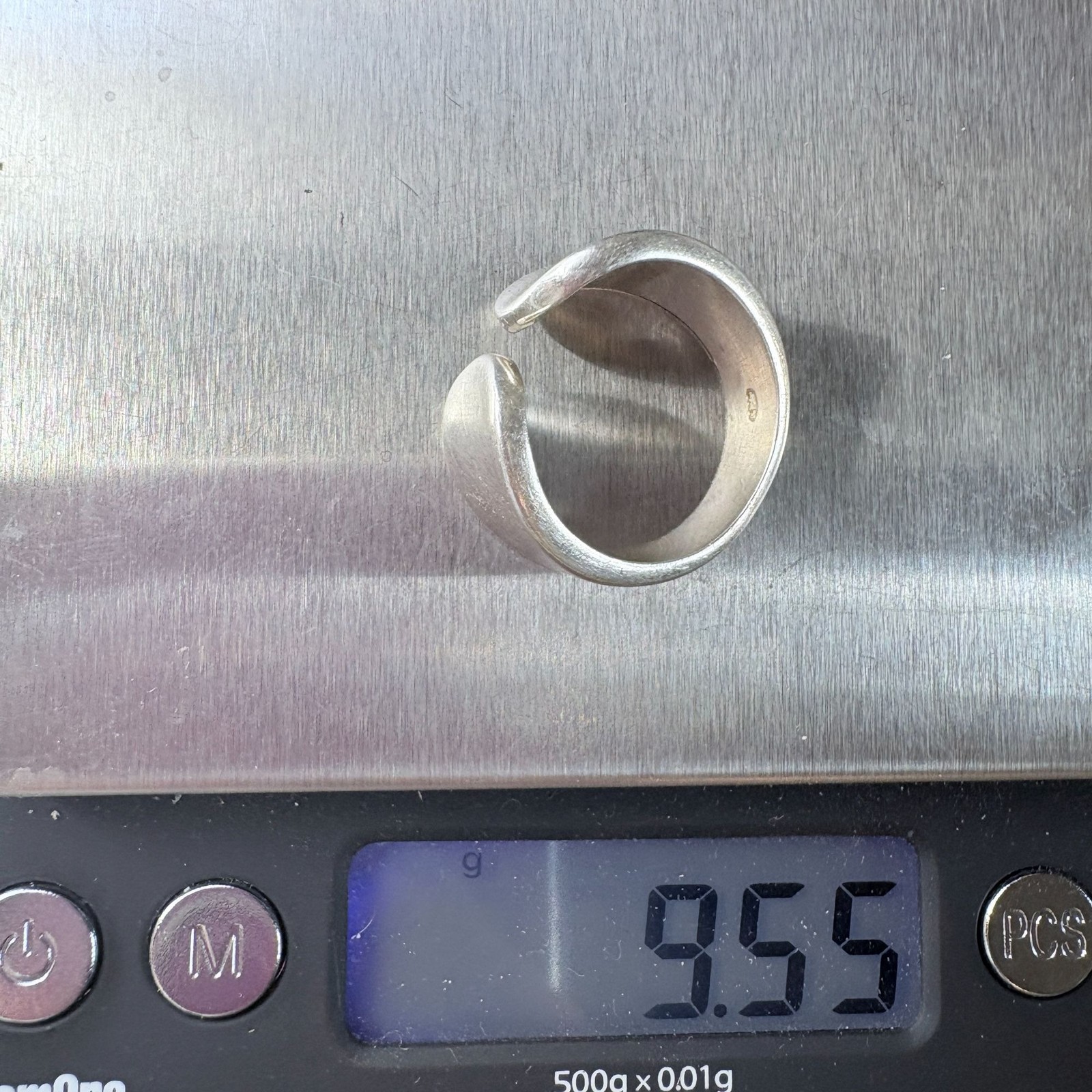 VTG Solid Sterling Silver 925 Rounded Wide Open T… - image 8