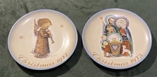 TWO Schmid 8" Christmas Collector Plates  1972 & 1973 by Sister Berta Hummel