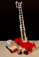 Vintage Fisher Price Fire Truck Ladder Truck Ambulance Fireman