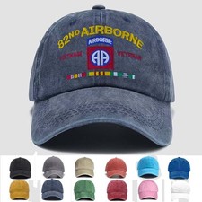 Custom Embroidered Hat US ARMY 82ND AIRBORNE VIETNAM VETERAN RIBBON, Trucker Hat