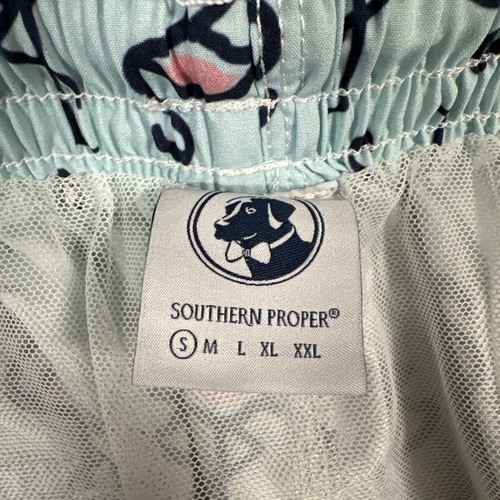 Southern Proper Swim Trunks Size Small Blue With Pink Flamingos - Picture 9 of 11