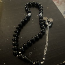 Islamic prayer beads, black color, 33 medium-sized beads, supplication, gift.