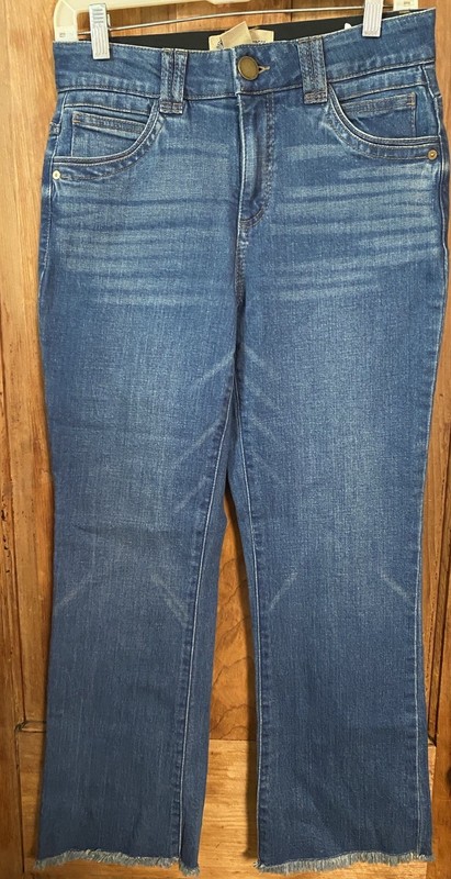 Democracy Ab Technology Distressed Straight Leg Jeans Blue Size 6 Frayed Hem