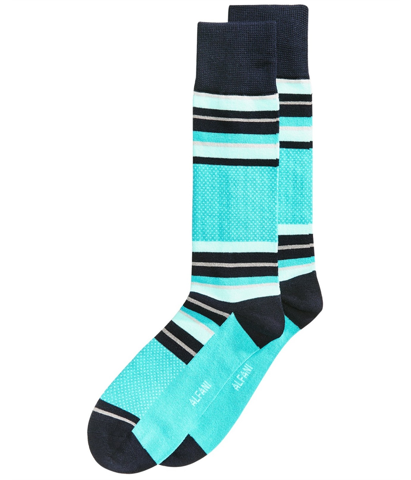 Мужские носки средней плотности с цветными вставками Alfani синие 10-13 3290₽